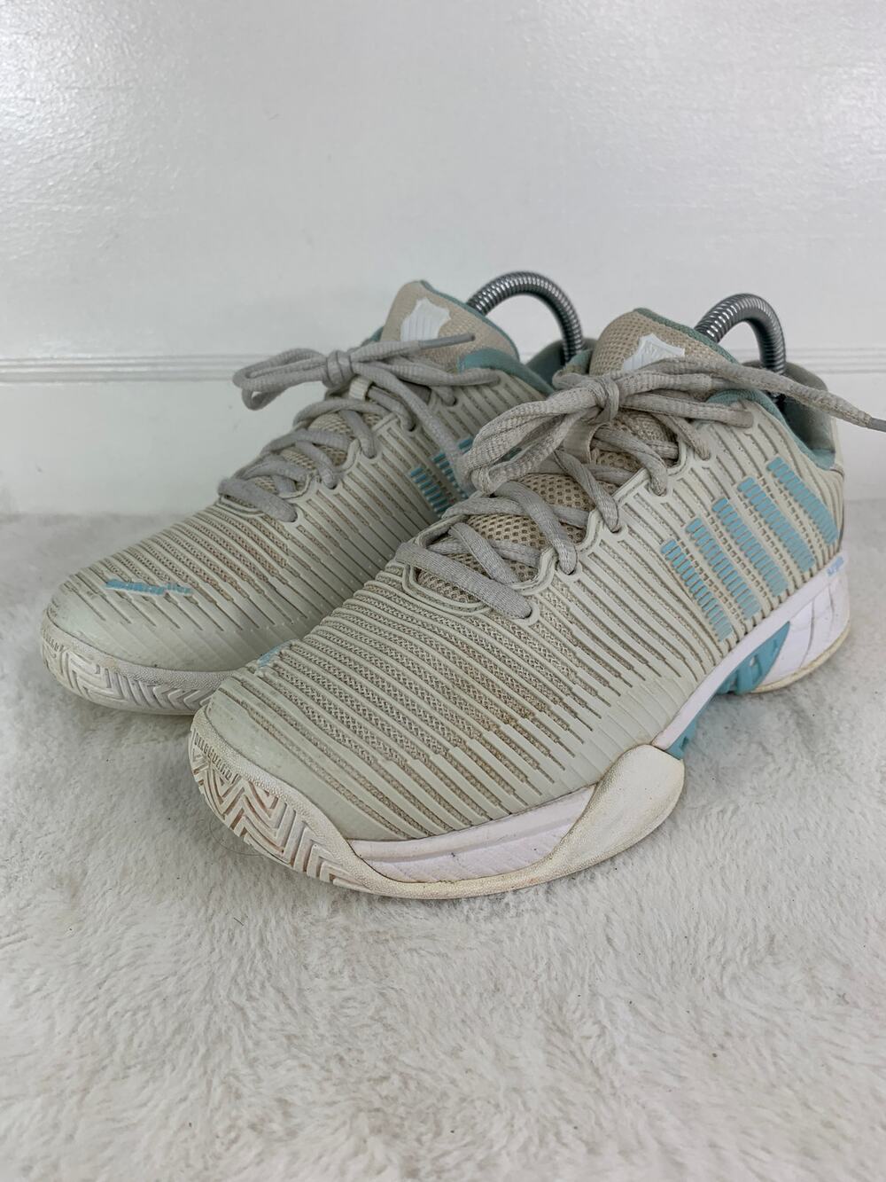 K-Swiss Surgelite Women's 96807-089 White/Blue Dura Wrap Flex Sneakers Size 7